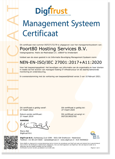 P80HS ISO certificaat 2022