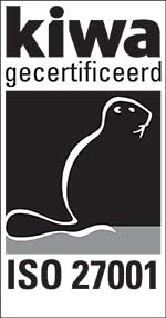 Kiwa ISO 27001 gecertificeerd logo